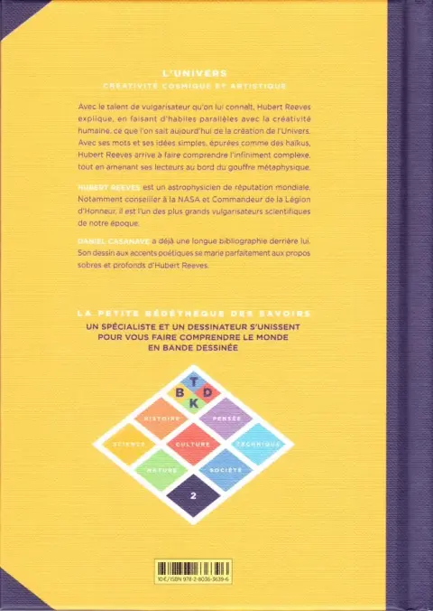 Verso de l'album La Petite Bédéthèque des Savoirs Tome 2 L'Univers - Créativité cosmique et artistique