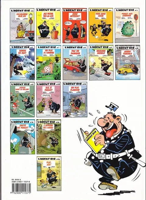 Verso de l'album L'Agent 212 Tome 8 Pas de panique