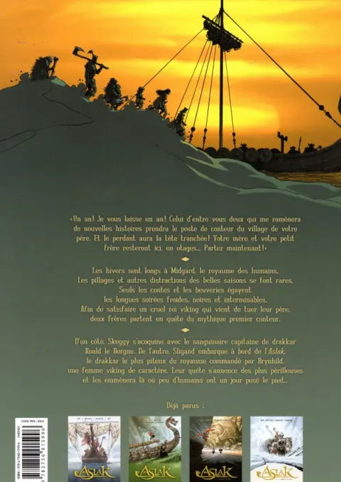 Verso de l'album Aslak Tome 1 L'Œil du monde