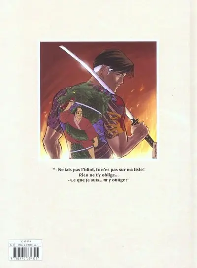 Verso de l'album Bushido Tome 1 Les Derniers Seigneurs