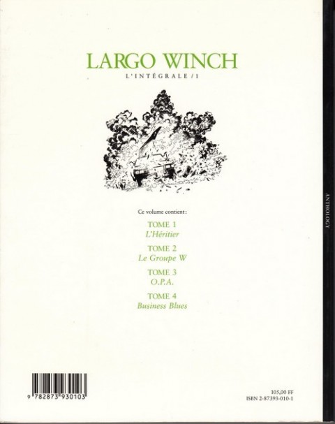 Verso de l'album Largo Winch L'intégrale / 1