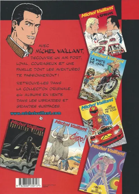 Verso de l'album Michel Vaillant Tome 2 Le pilote sans visage