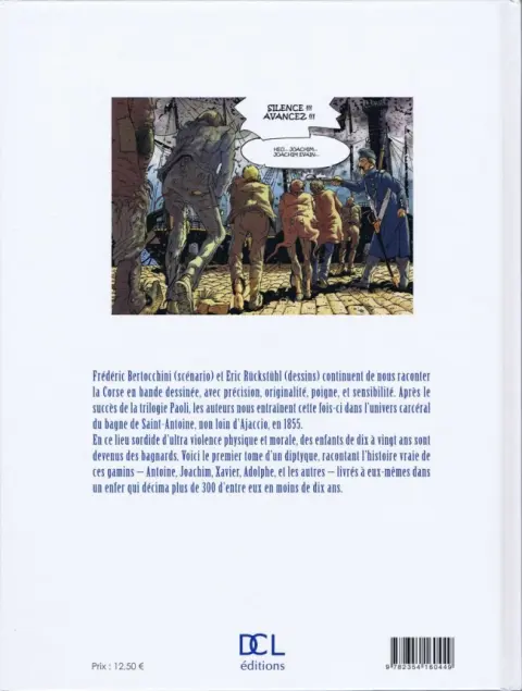 Verso de l'album Le Bagne de la honte Tome 1 Castellucciu