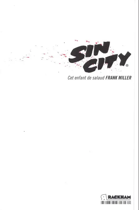 Verso de l'album Sin City Tome 4 Cet enfant de salaud