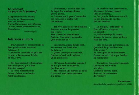 Verso de l'album Le Concombre masqué Tronches de Concombre