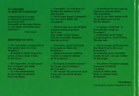 Verso de l'album Le Concombre masqué Tronches de Concombre