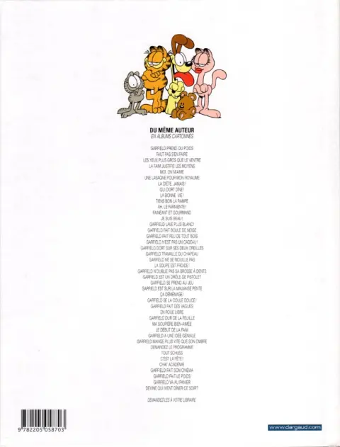 Verso de l'album Garfield Tome 42 Devine qui vient dîner ce soir ?