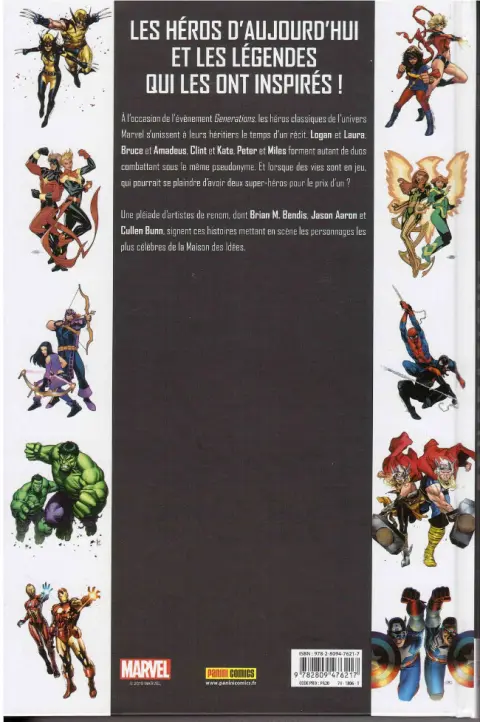 Verso de l'album Marvel Generations
