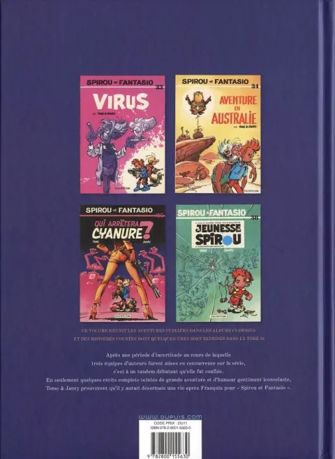 Verso de l'album Spirou et Fantasio - Intégrale Dupuis 2 Tome 13 1981-1983
