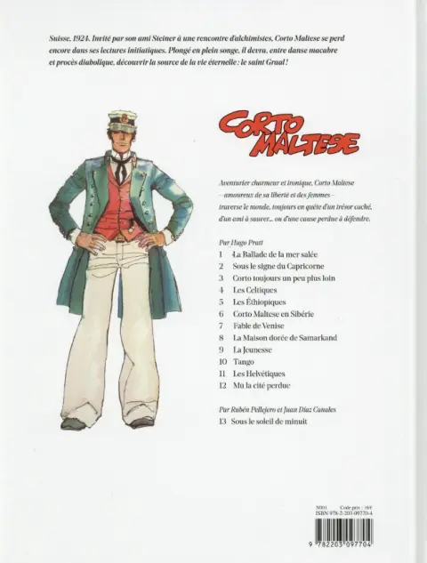 Verso de l'album Corto Maltese Tome 11 Les helvétiques