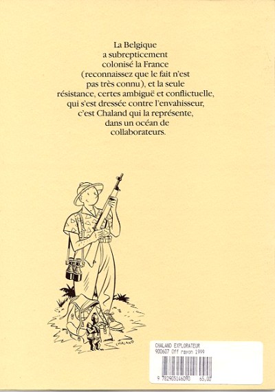 Verso de l'album Chaland explorateur : Exposition coloniale 1990