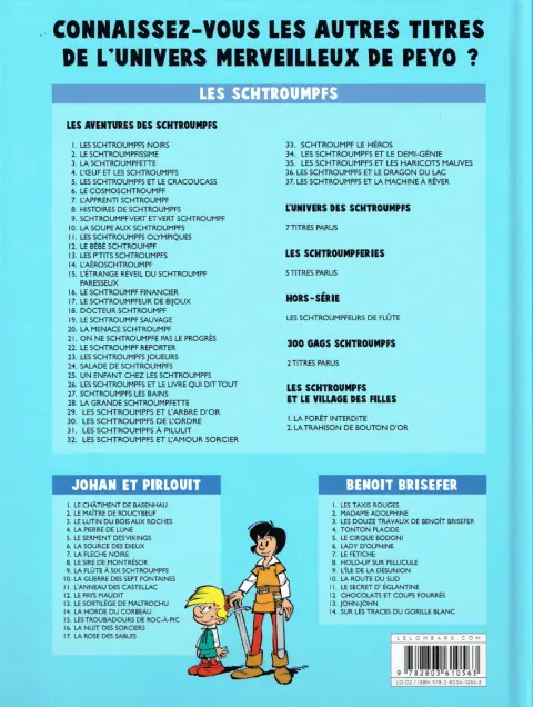 Verso de l'album Johan et Pirlouit Tome 14 La horde du corbeau