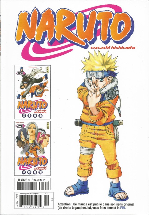 Verso de l'album Naruto L'intégrale Tome 12