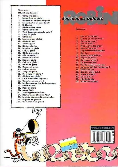 Verso de l'album Léonard Tome 15 Crie, ô, génie !