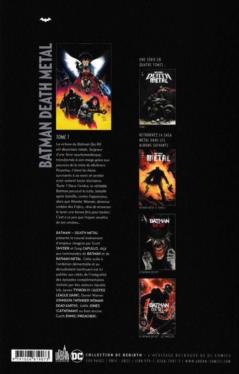 Verso de l'album Batman : Death Metal Tome 1