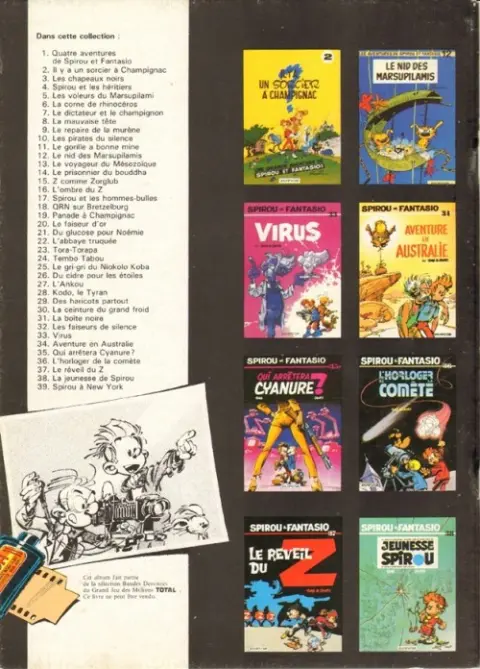 Verso de l'album Spirou et Fantasio Tome 39 Spirou à New York