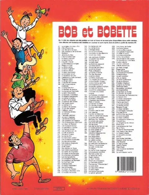 Verso de l'album Bob et Bobette Tome 185 Le tubercule turbulent