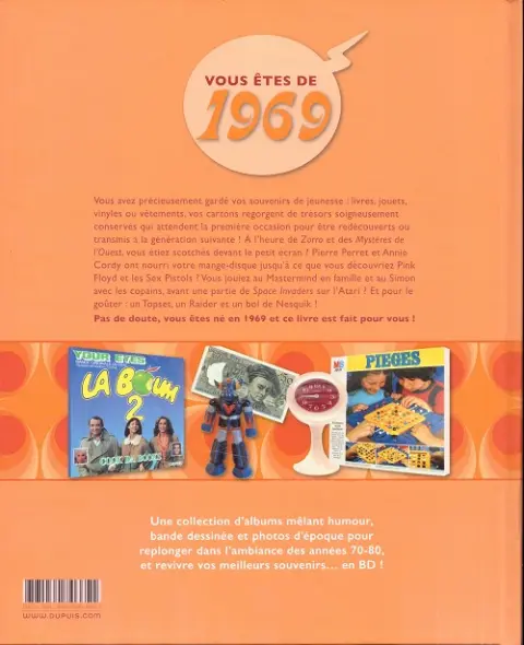 Verso de l'album Mes souvenirs en BD Tome 30 Année de naissance 1969
