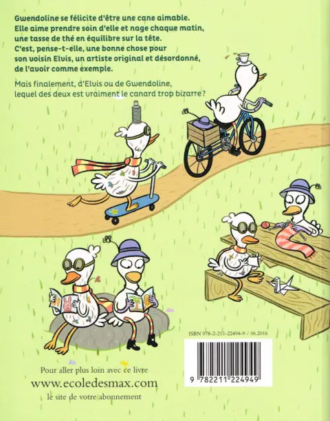 Verso de l'album Des canards trop bizarres