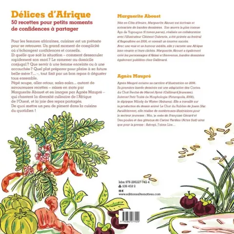 Verso de l'album Délices d'Afrique 50 recettes pour petits moments de confidences à partager