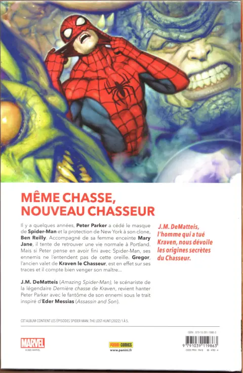 Verso de l'album Spider-Man - L'héritage de Kraven