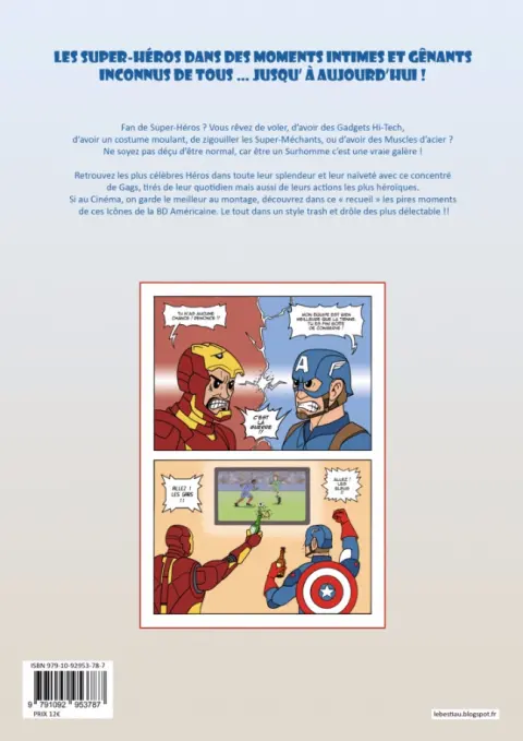 Verso de l'album Comic Parody Tome 2 Salut les Super Musclés