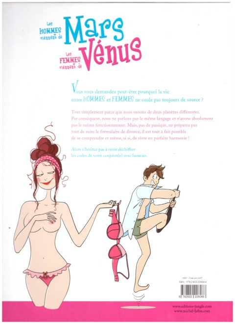 Verso de l'album Les Hommes viennent de Mars, les femmes viennent de Vénus Tome 1