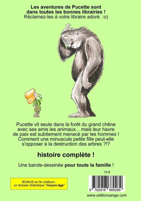 Verso de l'album Pucette 1 Menace sur la forêt du grand chêne