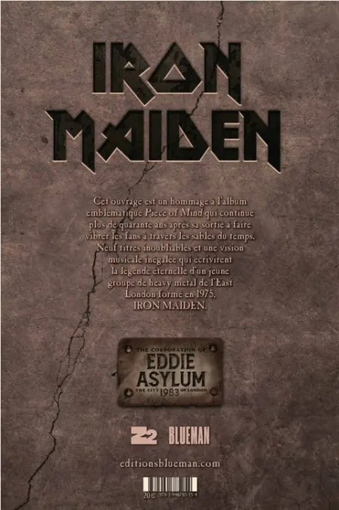 Verso de l'album Iron Maiden Piece of mind