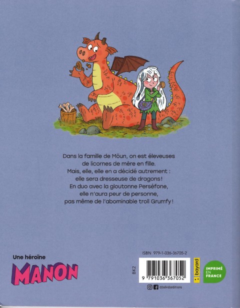 Verso de l'album Moün, dresseuse de dragons 1 Bienvenue au clos des dragons !