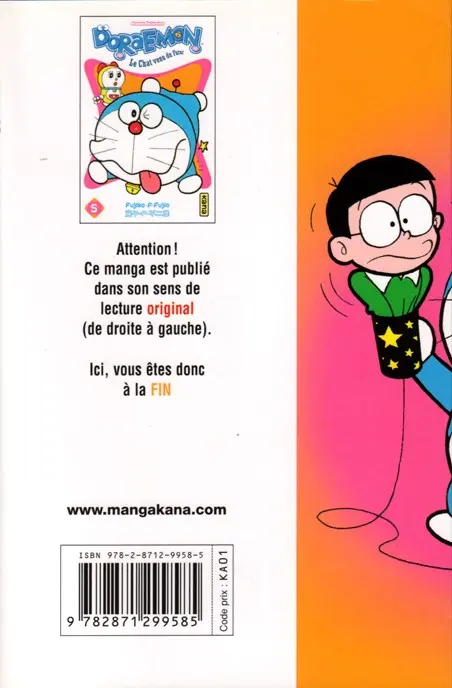 Verso de l'album Doraemon, le Chat venu du futur Tome 5