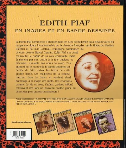 Verso de l'album En images et en bande dessinée Tome 5 Édith Piaf