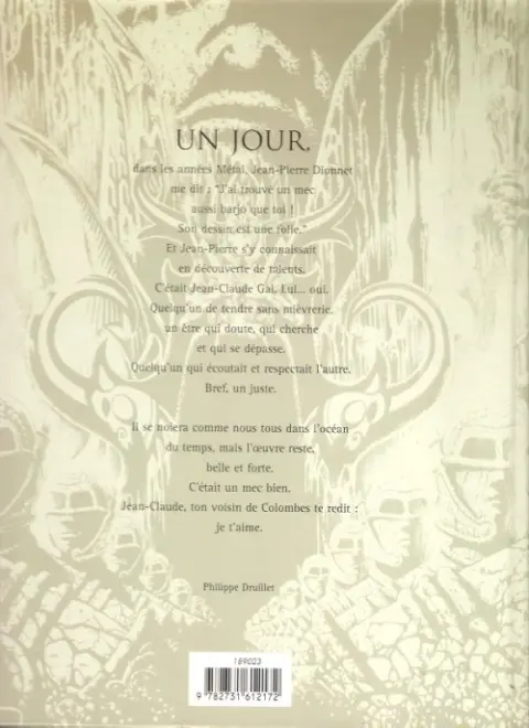 Verso de l'album Épopées fantastiques