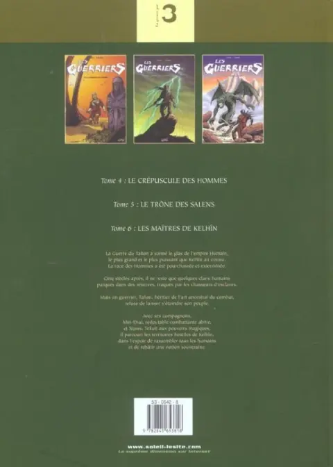 Verso de l'album Les Guerriers Tomes 4 à 6