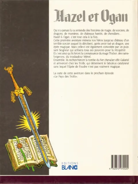 Verso de l'album Hazel et Ogan Tome 1 L'épée de foudre