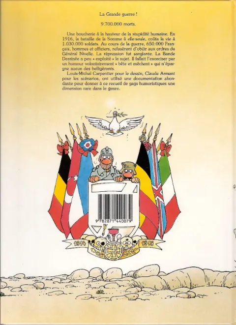 Verso de l'album Humour en tranch(é)es