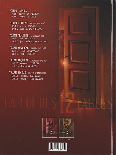 Verso de l'album La Loi des 12 tables Volume Premier
