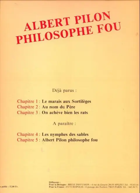 Verso de l'album Albert Pilon philosophe fou Tome 3 On achève bien les rats
