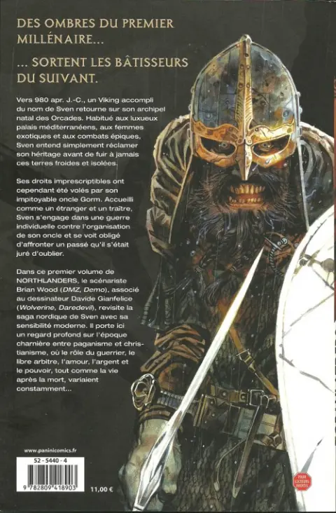 Verso de l'album Northlanders Tome 1 Sven le revenant (1)