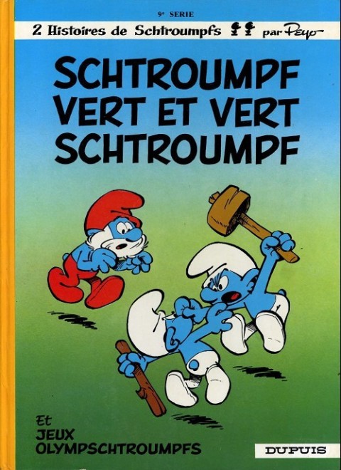 Couverture de l'album Les Schtroumpfs Tome 9 Schtroumpf vert et vert schtroumpf