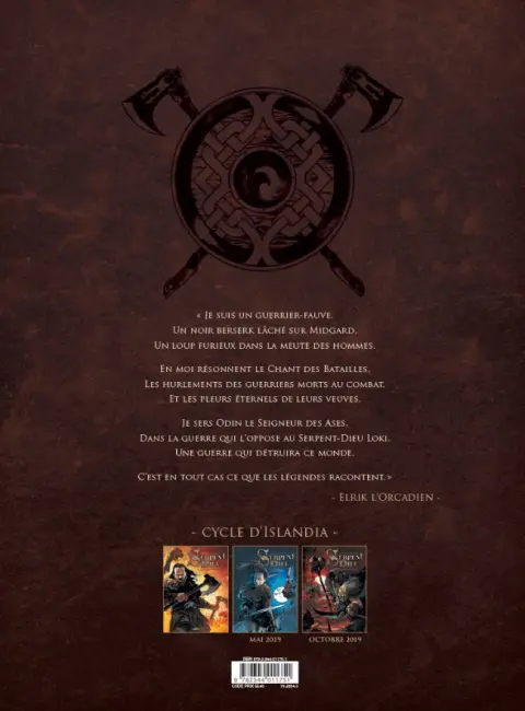 Verso de l'album Serpent dieu Tome 1 Les larmes d'Odin