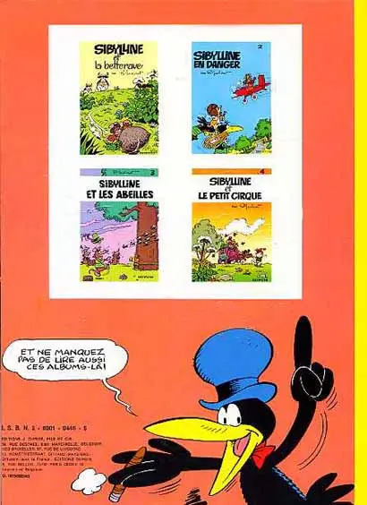 Verso de l'album Sibylline - Dupuis Tome 5 Sibylline s'envole