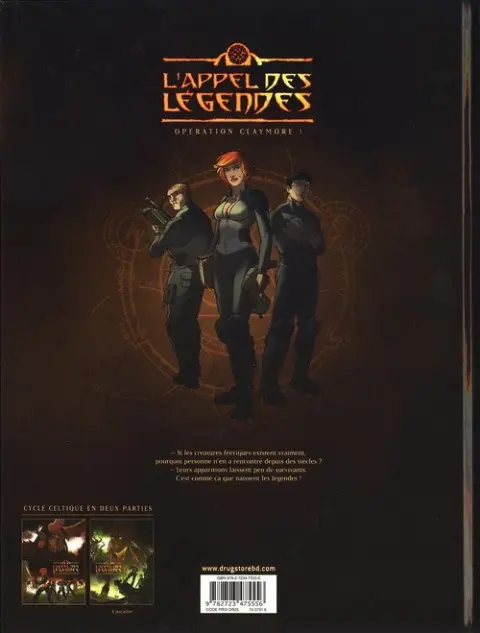 Verso de l'album L'Appel des légendes Tome 1 Opération Claymore I