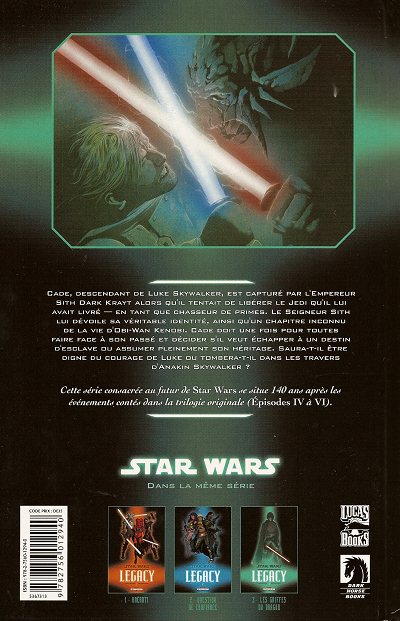 Verso de l'album Star Wars - Legacy Tome 3 Les Griffes du dragon