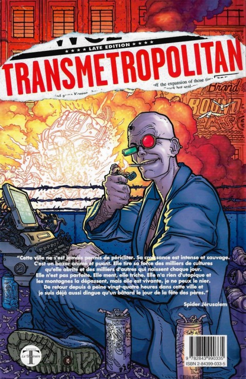 Verso de l'album Transmetropolitan retour dans les rues