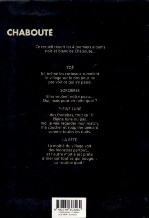 Verso de l'album Zoé - Sorcières - Pleine Lune - La bête