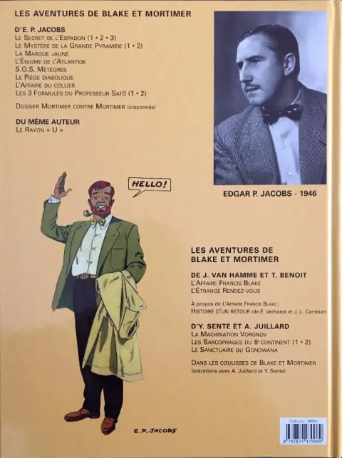 Verso de l'album Blake et Mortimer Tome 4 Le Mystère de la Grande Pyramide - Tome 1