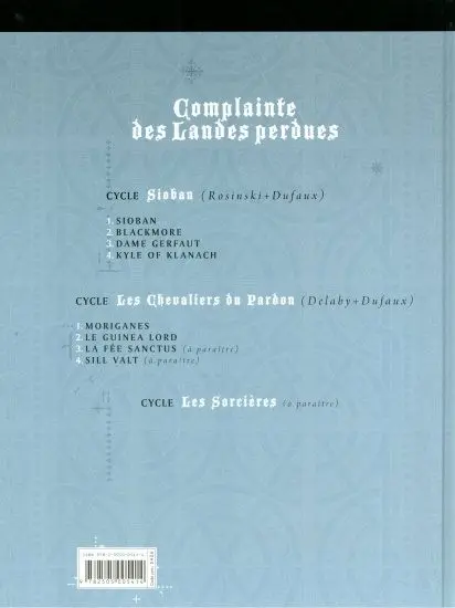 Verso de l'album Complainte des Landes perdues Sioban Tome 3 Dame Gerfaut