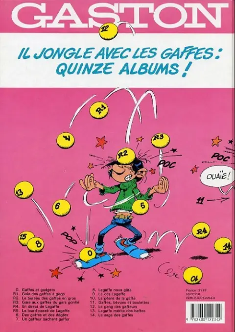 Verso de l'album Gaston Tome 6 Des gaffes et des dégâts