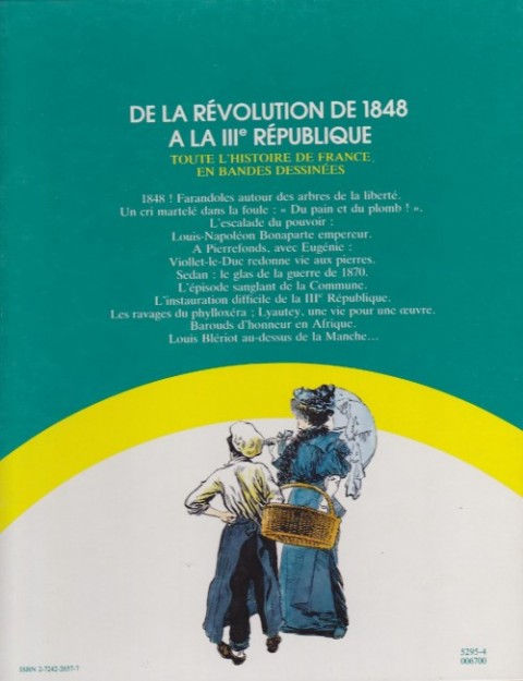 Verso de l'album Histoire de France en bandes dessinées Tome 7 De la Révolution de 1848 à la IIIe République